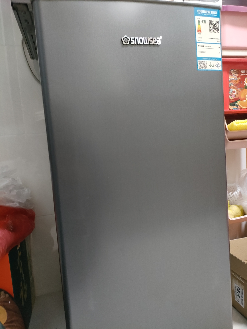 香雪海 立式冰柜 家用迷你全冷冻冰柜 一级能效 母乳储存 侧开门冰箱 BD-65天际灰不锈钢内胆晒单图