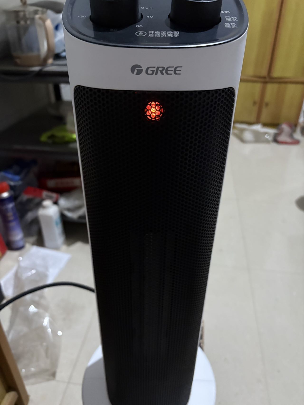 格力取暖器家用立式暖风机速热定时负离子净化倾倒断电保护70度广角摇头贯流叶轮 NTFH-20z机械式晒单图