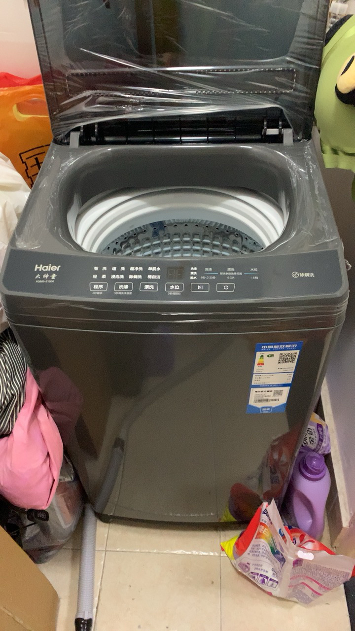 海尔(Haier)8公斤 全自动 波轮洗衣机 除螨洗 清新换风 XQB80-Z10D0 博卡灰 1级能效晒单图