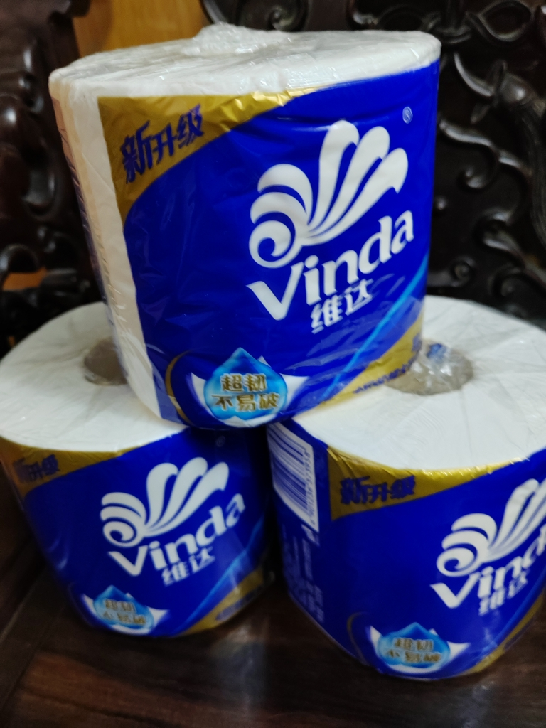 维达蓝色经典卷纸4层160g27卷卫生纸 有芯卷筒纸巾厕纸家用实惠装(整箱销售)(新旧包装交替发货)晒单图