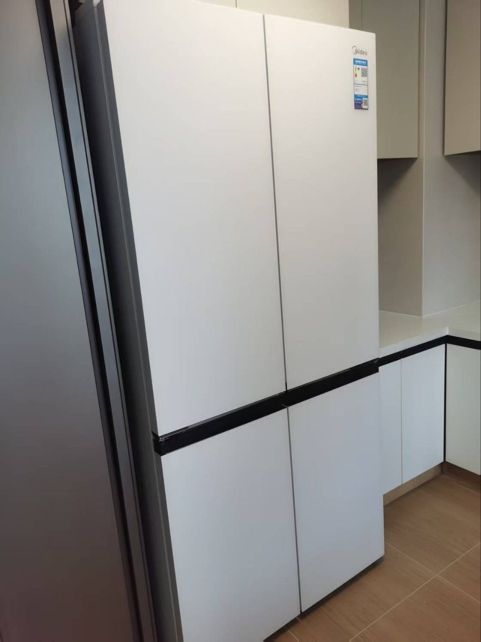 美的冰箱BCD-603WUSGPZM月光白晒单图