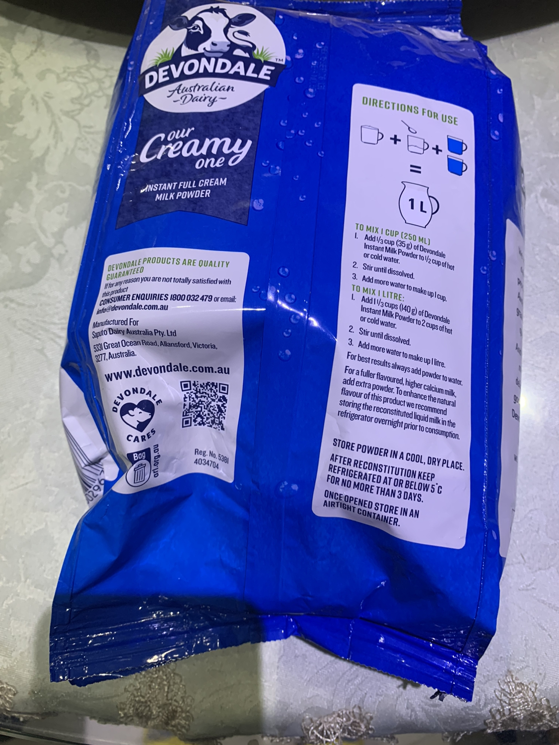 效期至26年09月 DEVONDALE德运高钙全脂速溶成人奶粉 1000g 1袋 儿童学生青少年成人孕妇中老年补钙 澳洲晒单图