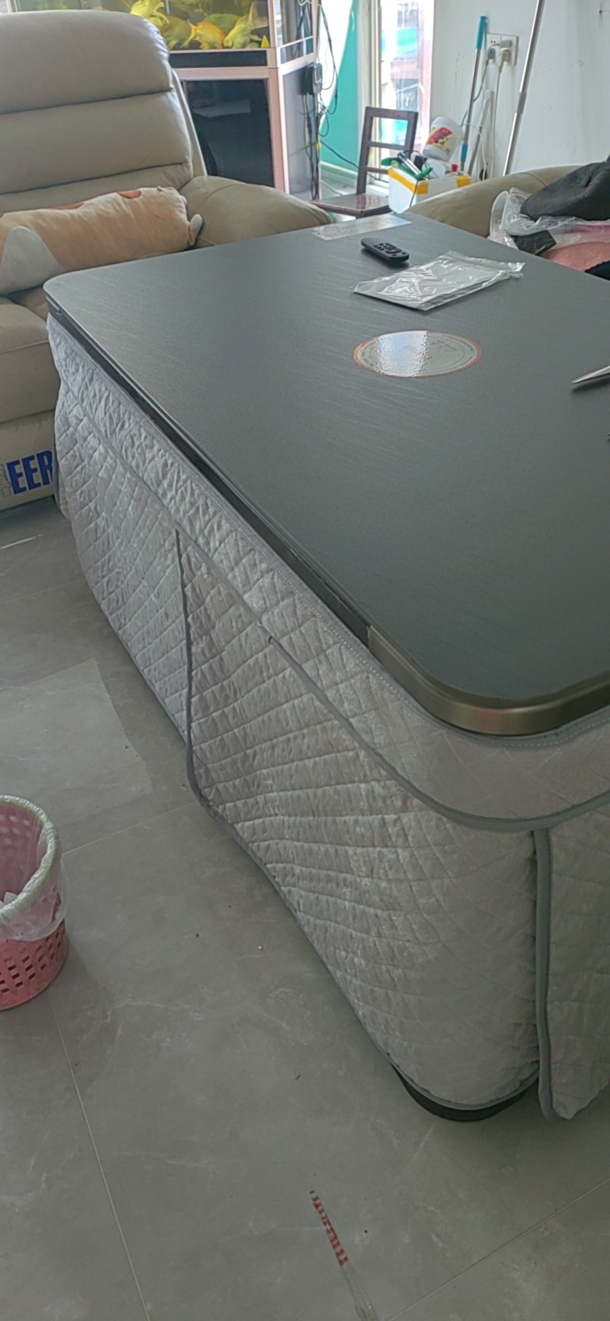 火焰山电暖桌茶几升降长方形取暖桌烤火桌家用四面取暖晒单图