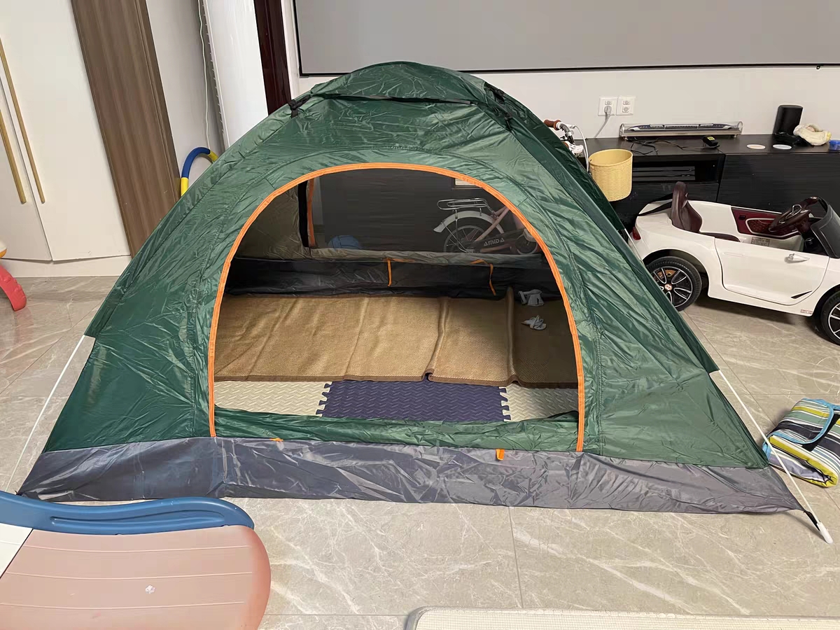 苏宁宜品 SNYP-ZP177 墨绿色户外露营野餐车载2-3人双开门帐篷 帐篷+防潮垫晒单图
