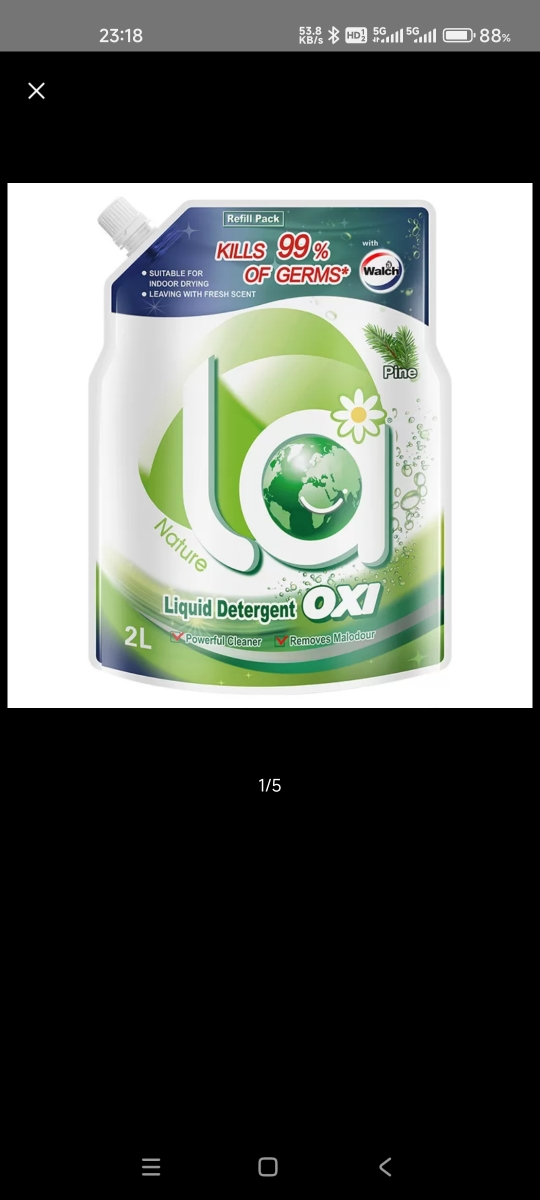 威露士la有氧洗衣液松木清香2L袋装带瓶嘴 除菌除螨 香味持久留香 除螨率99.9%晒单图