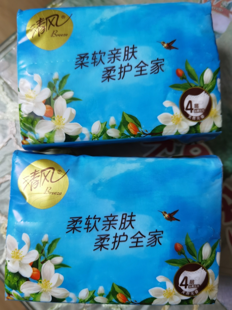 清风纸巾花萃抽纸面巾纸4层80抽6包加厚浪漫实惠装餐巾纸卫生纸晒单图