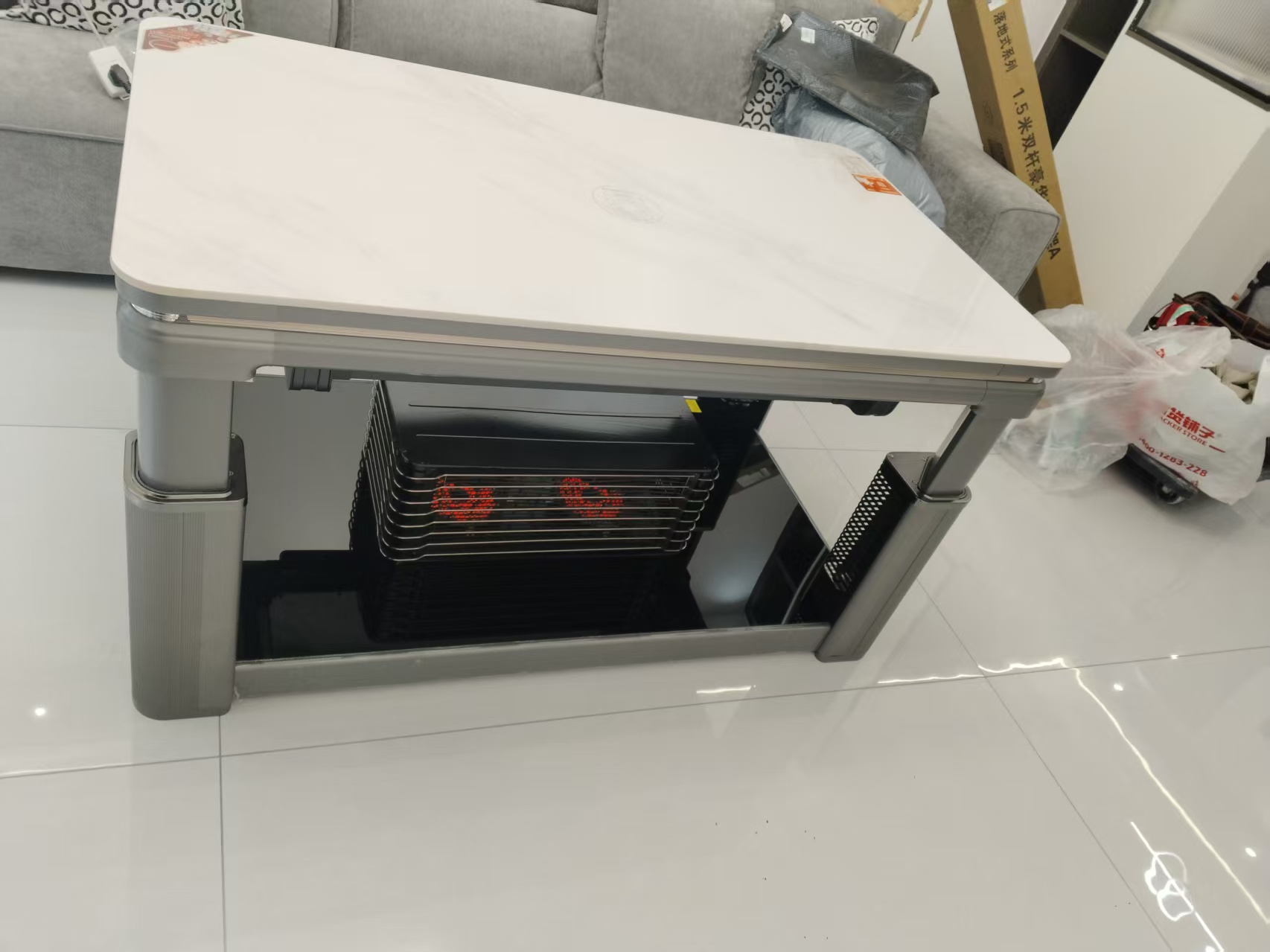 炉旺气电两用取暖桌天然气取暖桌取暖炉长方形升降茶几电暖炉语音电暖桌天然气烤火炉烤火桌家用客厅烤火桌燃气取暖器天然气烤火炉晒单图