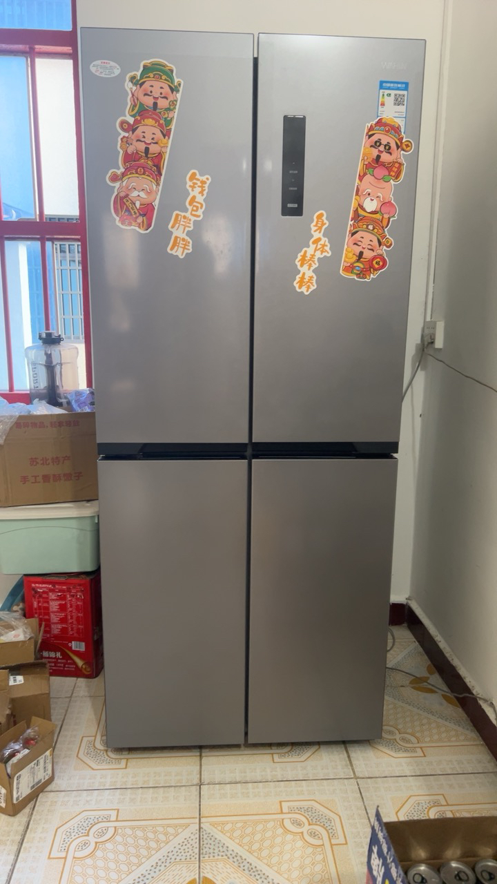 [美的出品]华凌冰箱 61cm超薄十字双开门对开多门一级能效风冷无霜家用冰箱节能省电HR-426WSP钛钢灰-星烁晒单图