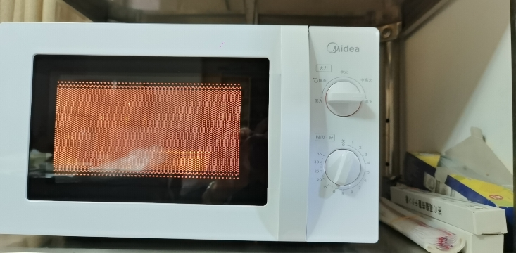 美的(Midea)快捷微波炉家用小型360°转盘加热旋钮操控易洁内胆(M1-L213B)经典款晒单图