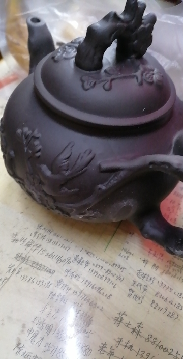 三维工匠宜兴紫砂壶朱泥功夫茶壶紫砂大容量大号手工单壶家用功夫茶具套装 大号圆梅壶黑700壶晒单图