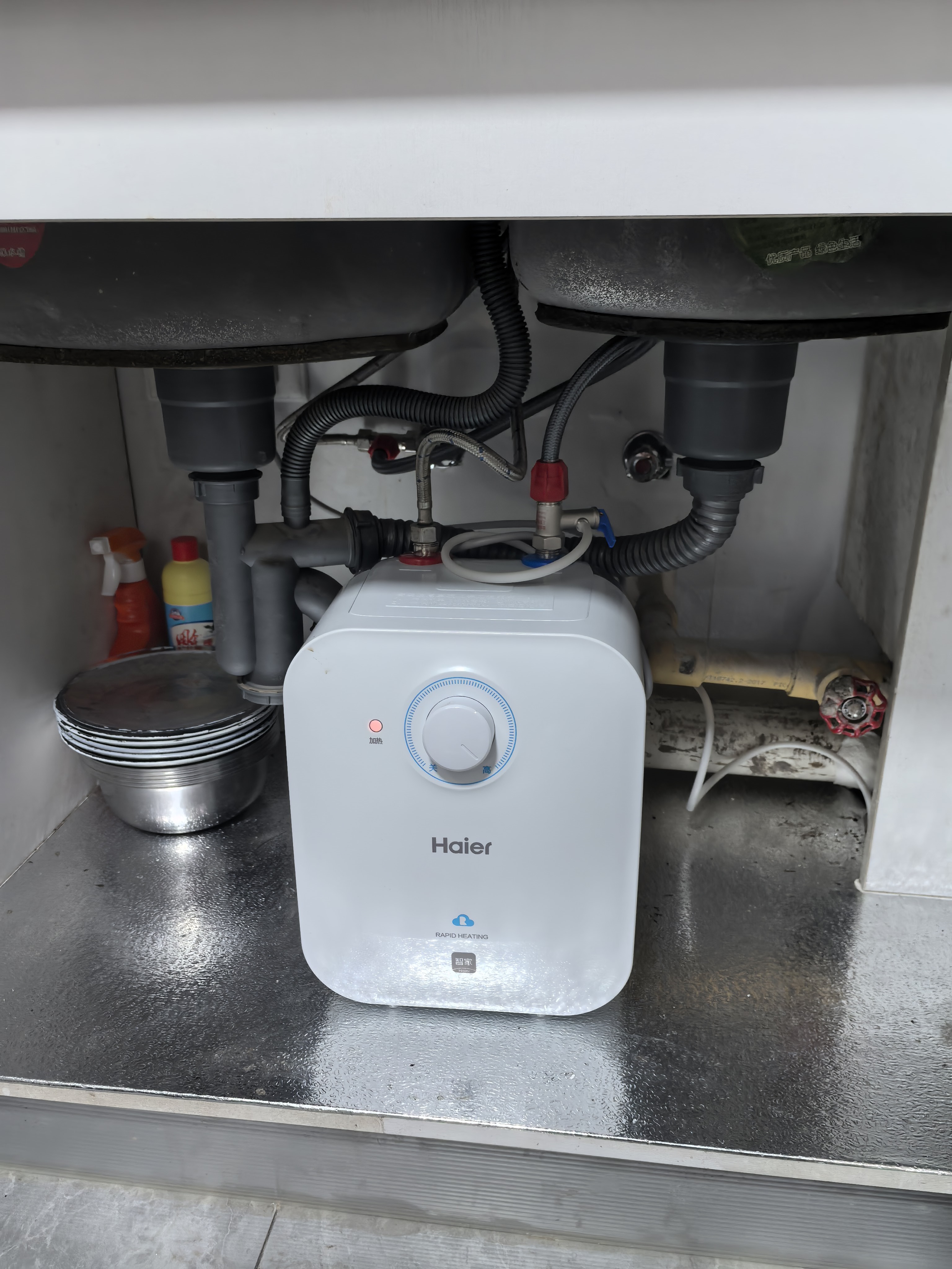 海尔(Haier)一级能效5升迷你上出水电热水器小厨宝1750W速热小尺寸大水量金刚胆不漏水 EC5FA[以旧换新]晒单图