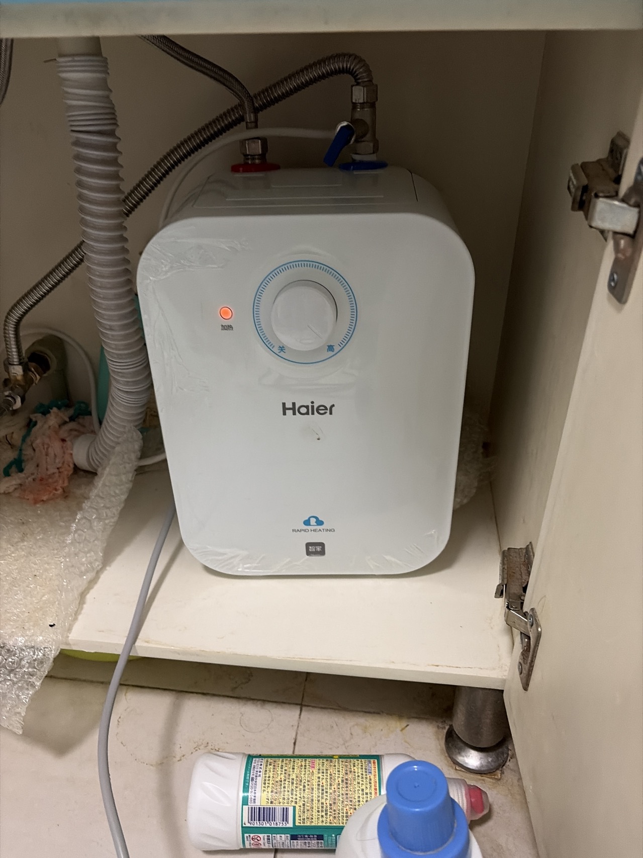 海尔(Haier)6.6升上出水小厨宝 2200W家用厨房速热电热水器 小巧尺寸一级能效节能 EC6.6FA晒单图