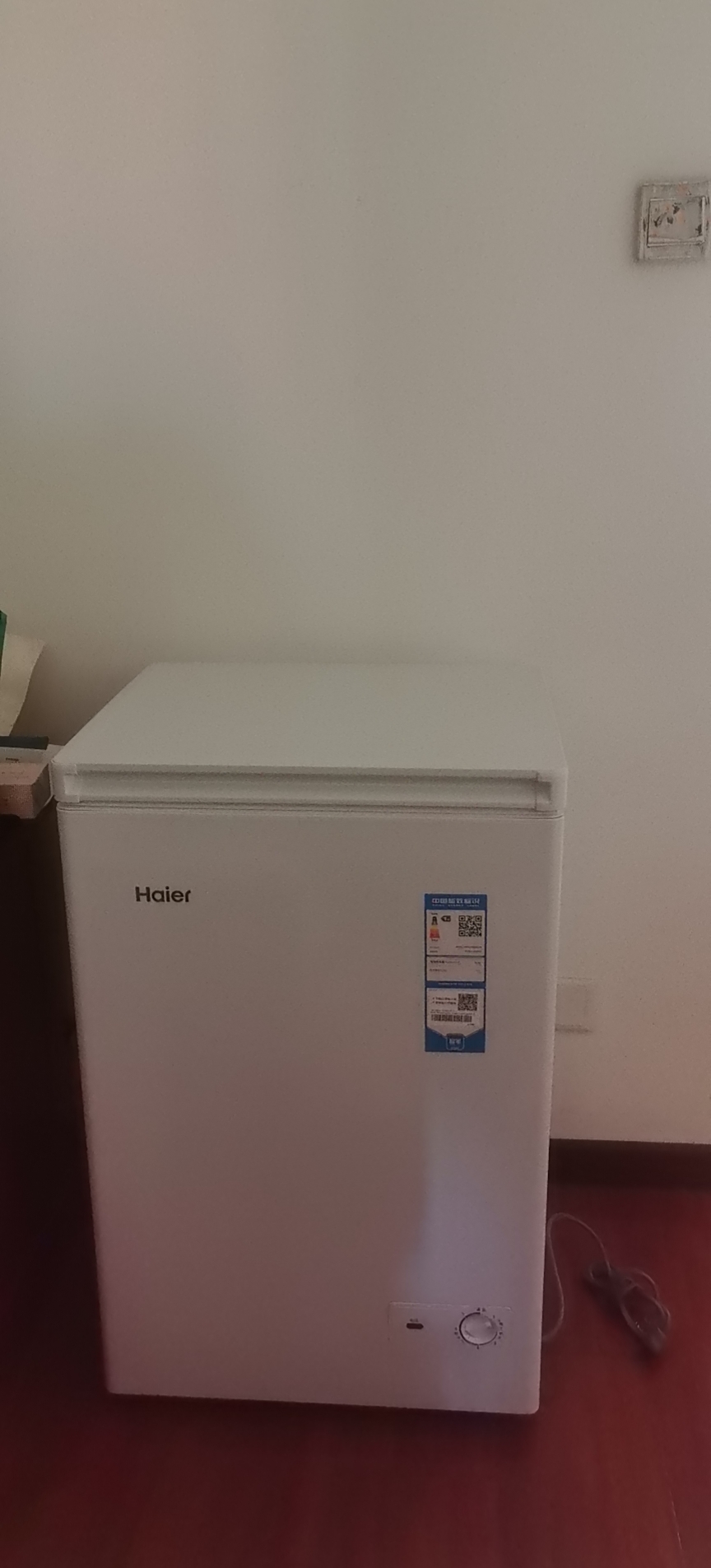 海尔(Haier)100升 家用卧式冰柜 冷柜 小冰箱 减霜80% 一级能效 断电保护 带脚轮BC/BD-100GHDT晒单图