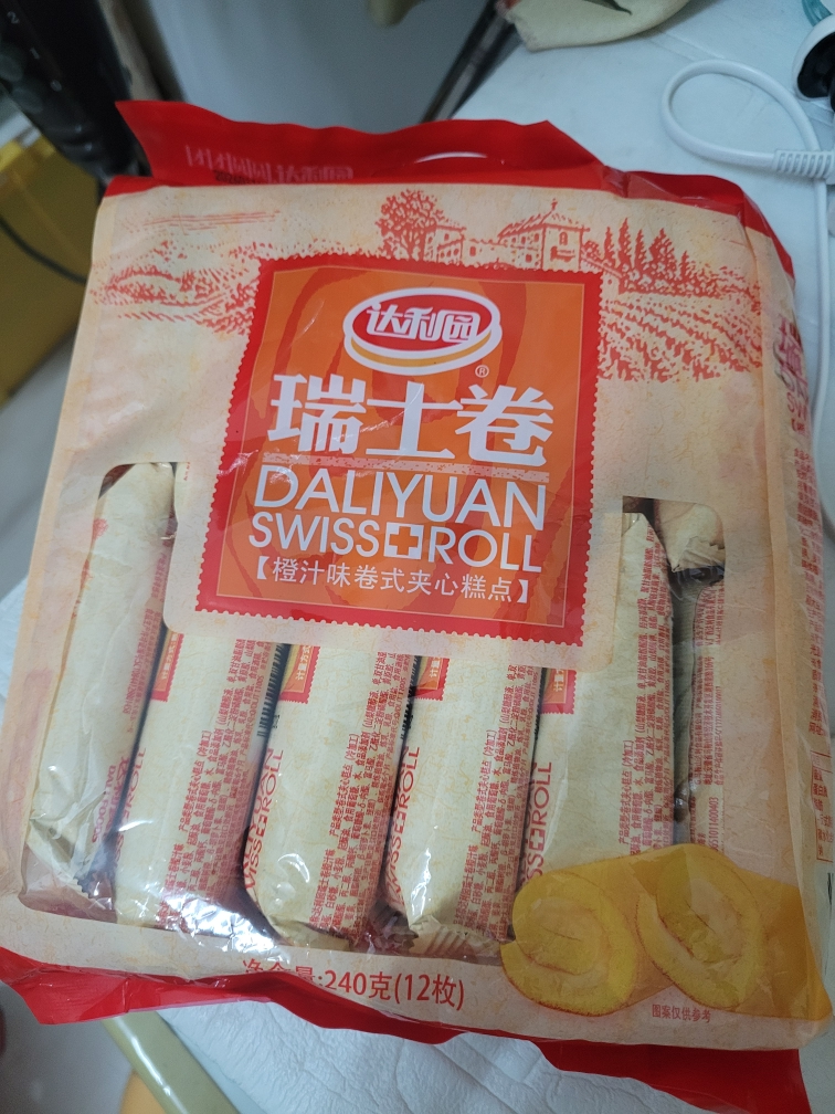 盼盼香橙味瑞士卷240g*1袋早餐糕点夹心点心面包零食小吃晒单图