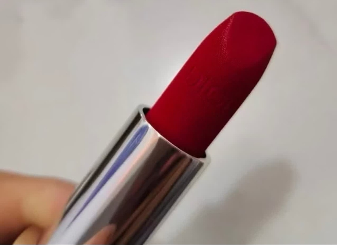 Dior迪奥口红烈艳蓝金魅惑 粉漾闪亮女士显色唇膏3.4g 丝绒772哑光唇膏晒单图