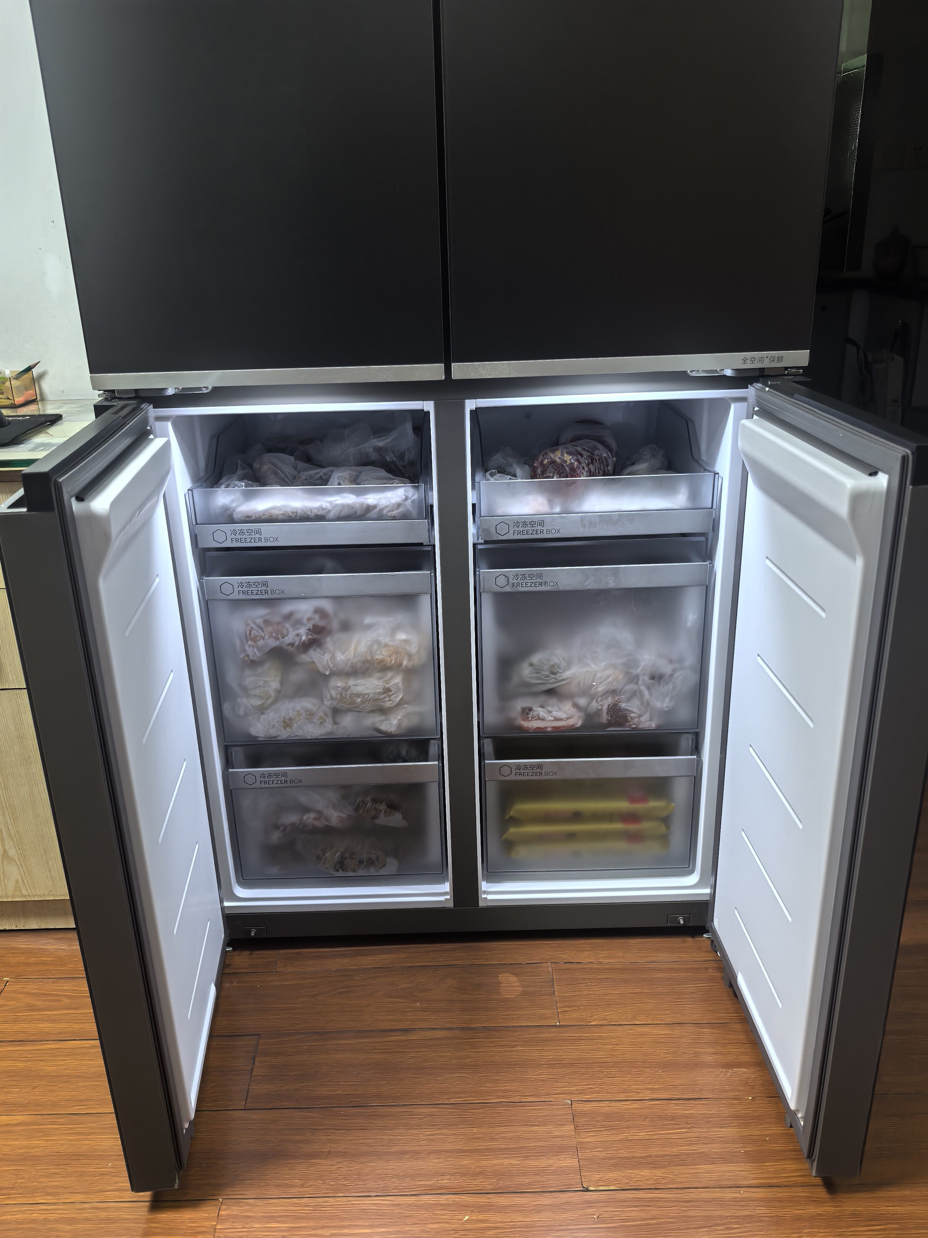 海尔(Haier)508升十字门超薄冰箱 全空间保鲜 阻氧干湿分储BCD-508WGHTD1BXZU1晒单图