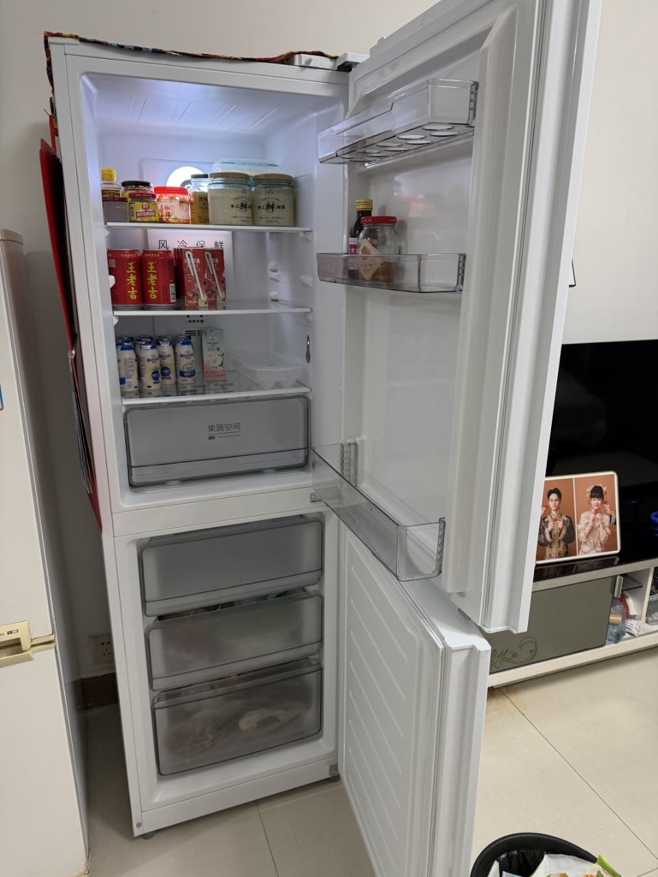 [自营]美的冰箱(Midea)195两门二门双开门低噪租房小型家用电冰箱风冷无霜小冰箱MR-195WE双循环不串味省电晒单图