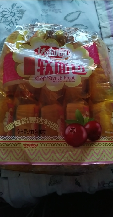 达利园法式软面包袋装早餐面包零食点心蔓越莓味200g*1袋装晒单图
