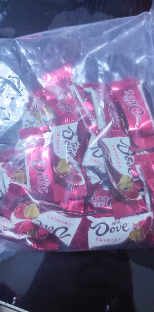 德芙(DOVE)丝滑牛奶巧克力婚庆喜糖4.5g散装称重500g晒单图