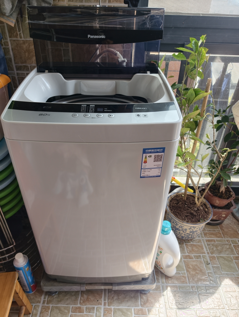 松下全自动波轮洗衣机XQB80-K3F1 8kg大容量一级能效LED屏不锈钢内桶设计独立式顶开三口之家理想选择晒单图