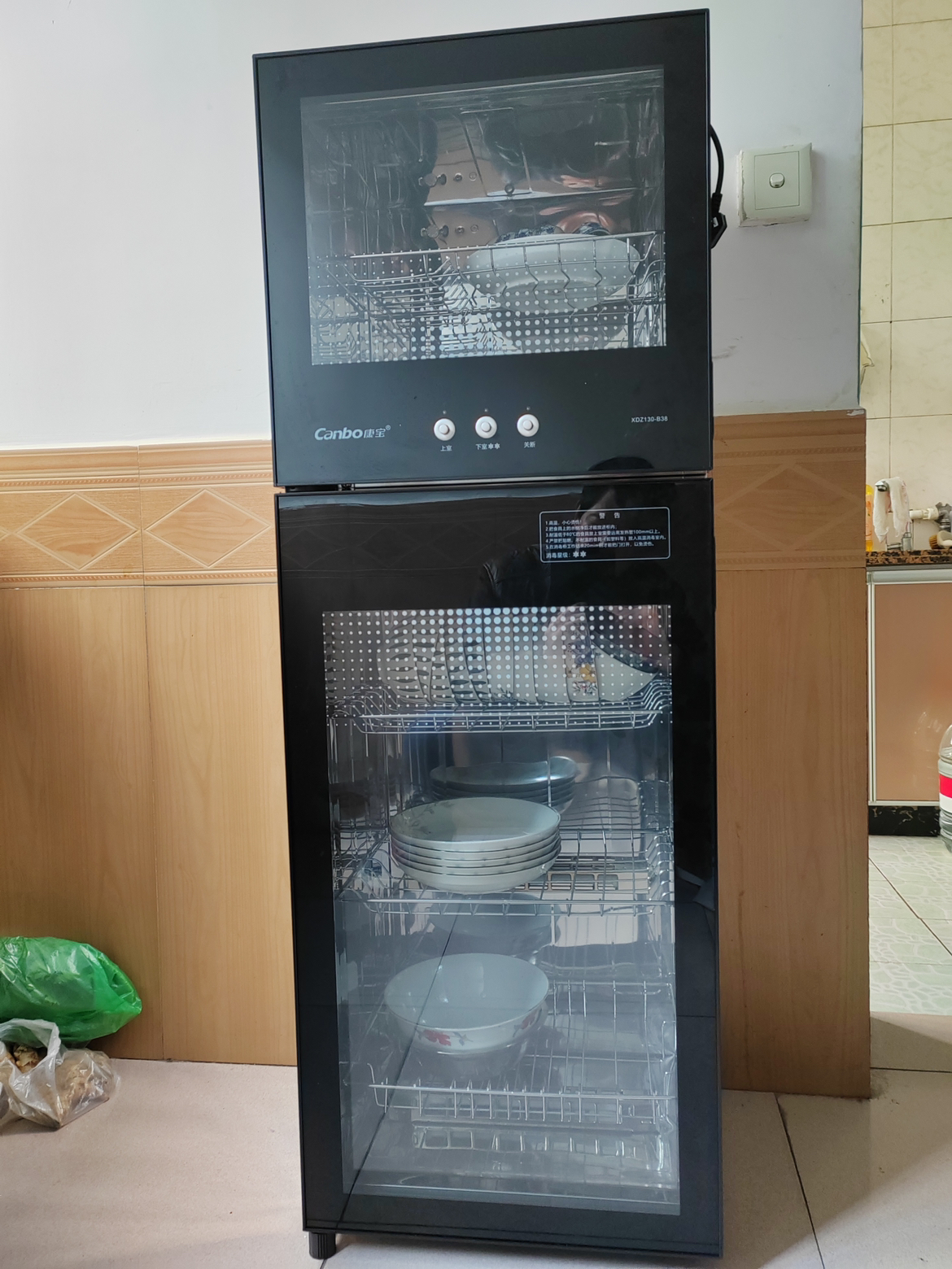 康宝(Canbo)消毒柜家用小型厨房立式消毒碗柜二星高温碗筷柜B38系列黑色XDZ130-B38晒单图