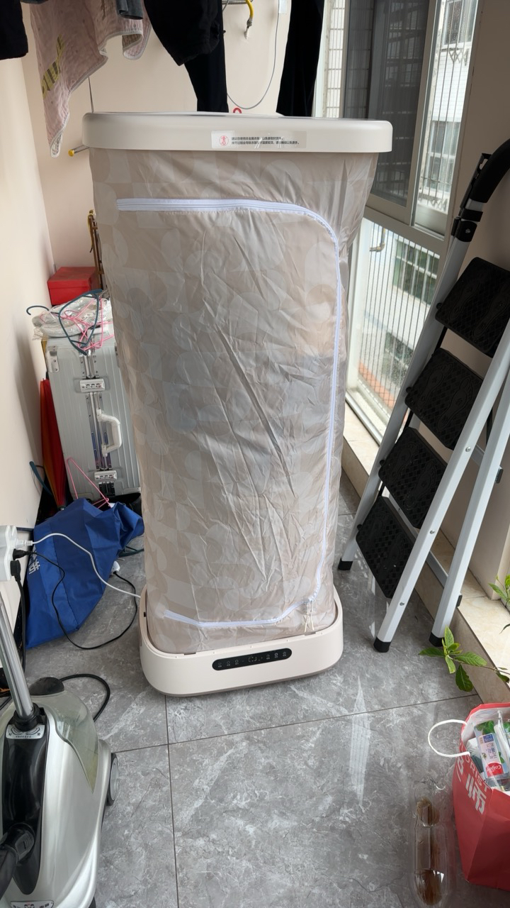 苏泊尔(SUPOR)干衣机家用烘干机布罩类折叠便携小型烘衣机可定时高温除菌衣柜式消毒机干衣机 ELD-530A 米白色晒单图
