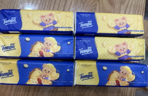 [得宝×黄油小熊联名]Tempo得宝无香联名印花抽纸4层90抽15包卫生纸 家用实惠装餐巾纸面巾纸纸巾-新旧随机发晒单图