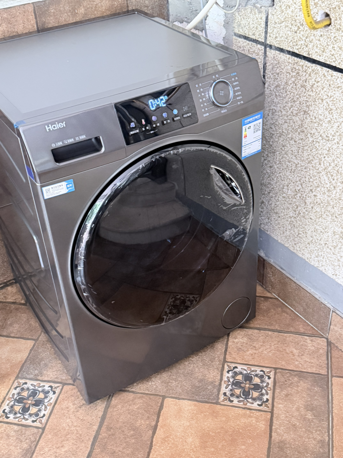 海尔(Haier)12公斤 大容量 变频 滚筒洗衣机 1级能效 525大筒径 洗净比1.12 XQG120-L50DS晒单图