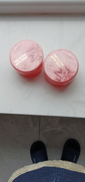 THE SAEM得鲜粉色芦荟胶清爽凝胶面霜清洁补水保湿晒后修护凝露啫喱晒单图