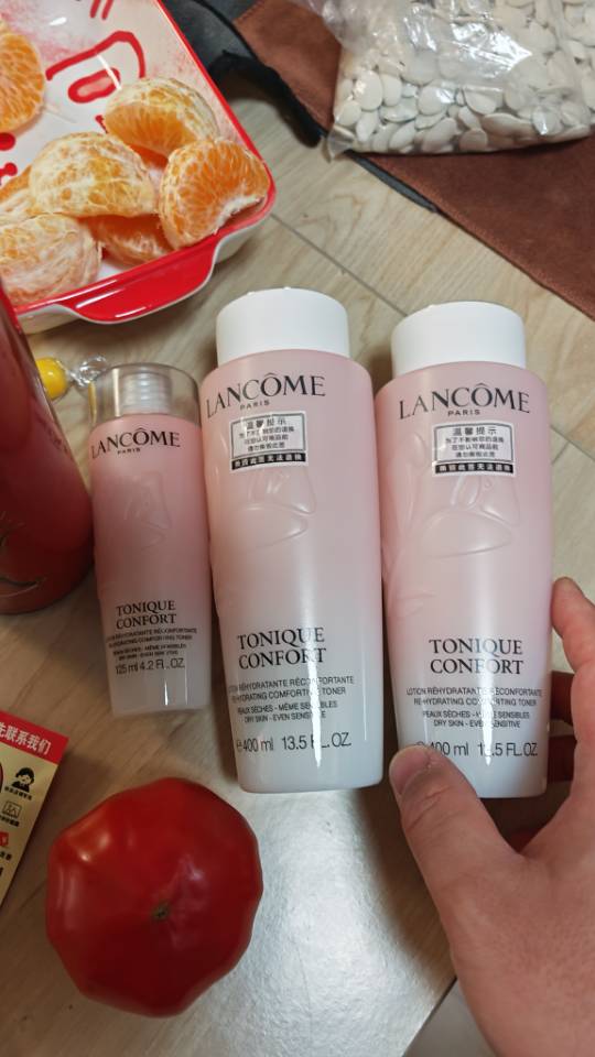 LANCÔME 兰蔻玫瑰露清滢柔肤粉水爽肤水400毫升干皮真爱补水保湿大粉水两瓶装+125ml中样晒单图
