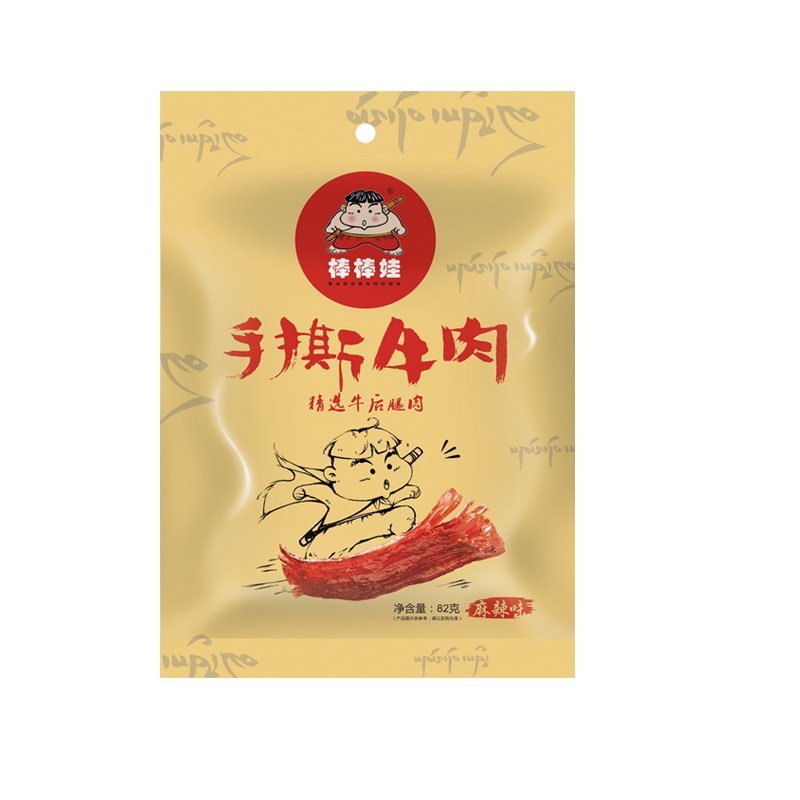棒棒娃 手撕牛肉 (麻辣味)牛皮纸装82g