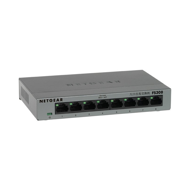 美国网件(NETGEAR)FS308 8端口 100M铁壳以太网交换机高清大图