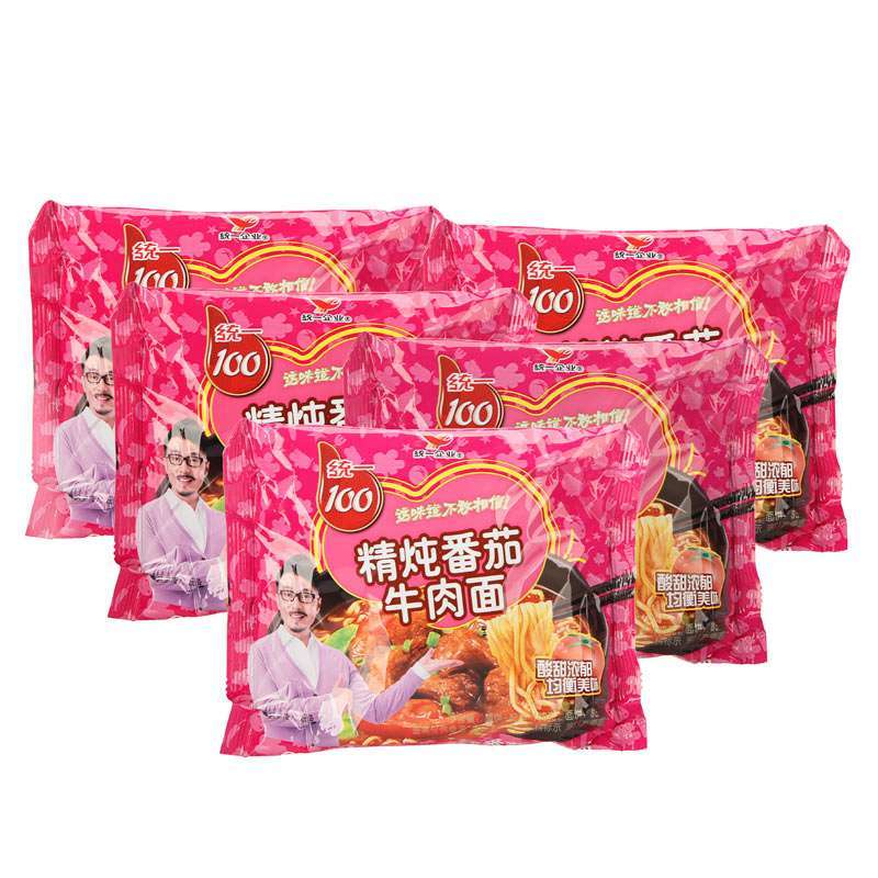 统一 100精炖番茄牛肉面五合一 100g*5