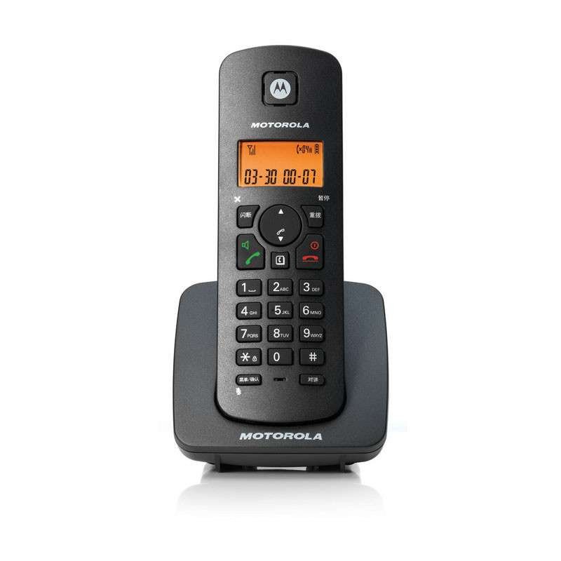 摩托罗拉(MOTOROLA)C4202C 数字无绳电话机 中文显示 家用办公无线座机 子母机 一拖二 (黑色)高清大图
