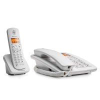 摩托罗拉(MOTOROLA)C4202C 数字无绳电话机 中文显示 家用办公无线座机 子母机 一拖二 (白色)
