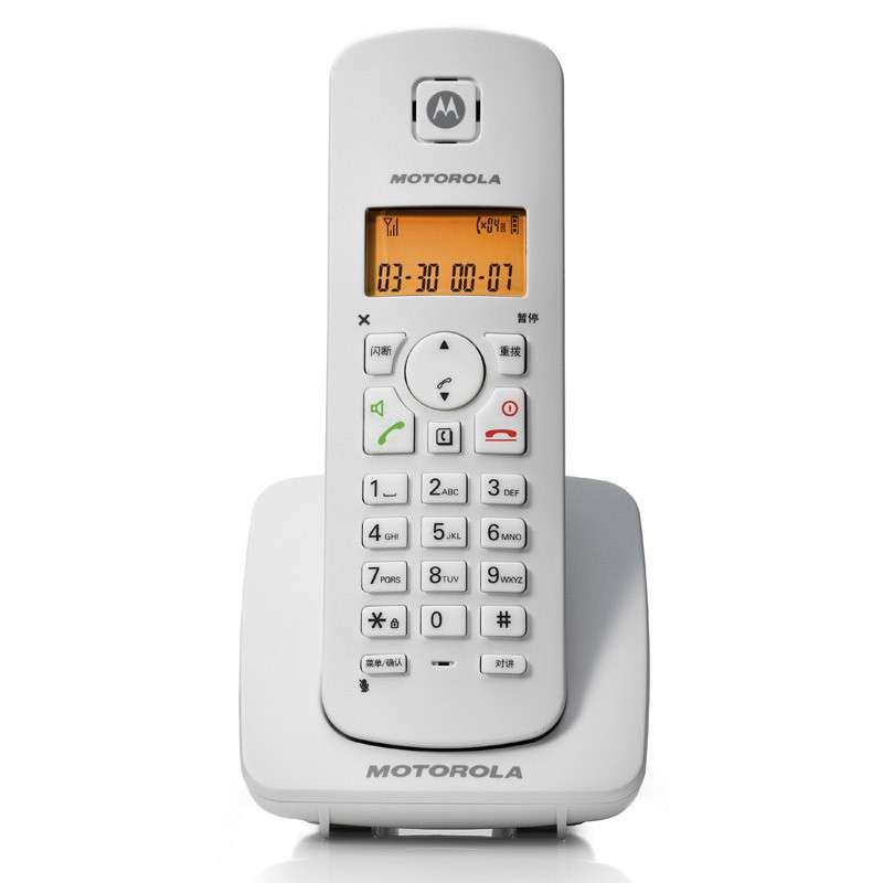摩托罗拉(MOTOROLA)C4202C 数字无绳电话机 中文显示 家用办公无线座机 子母机 一拖二 (白色)高清大图