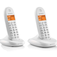摩托罗拉(MOTOROLA) C1002OC 双机数字无绳电话机 家用无线单机 欧式子母机(白色)