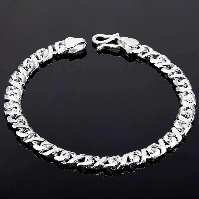 银斯妮 男士手链 925银 韩版时尚手链 8字手链 送男友报价_参数_图片_