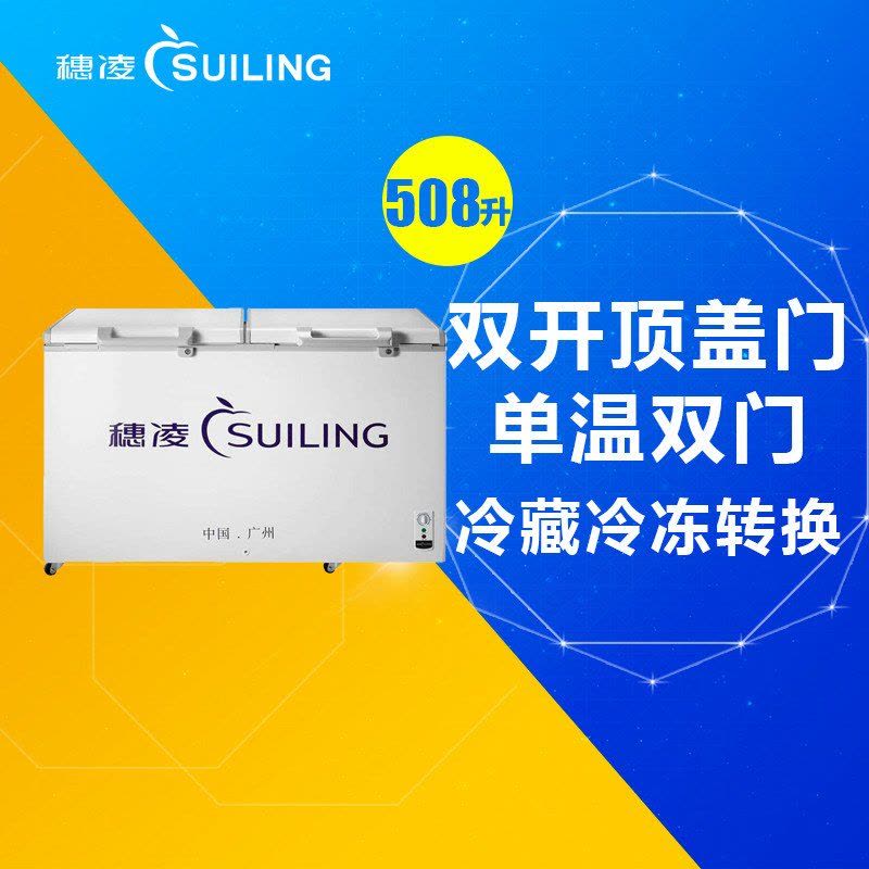 穗凌SUILING BD-508 508升卧式冷柜商用冰柜 冷冻冷藏转换 盖门单温一室冷冻 保鲜茶叶图片