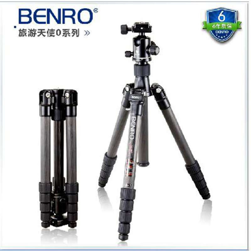 BENRO百诺 C2690TB1 碳纤维三角架 旋钮式 反折便携 单反相机三脚架套装高清大图