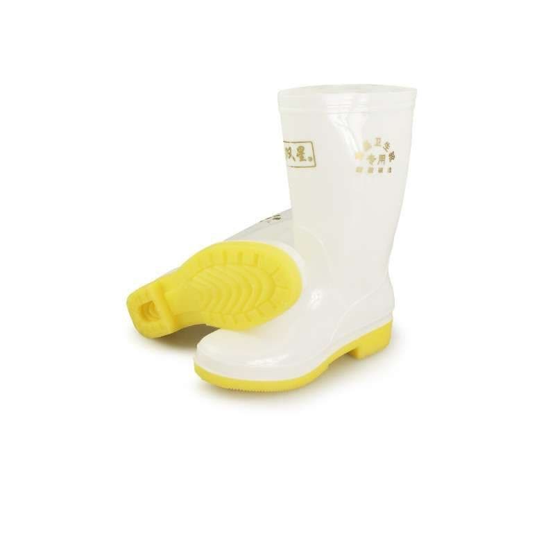 DOUBLESTAR双星DSA418 双星女款卫生靴雨靴白色厨房专用PVC防酸碱油中筒雨鞋防水鞋图片