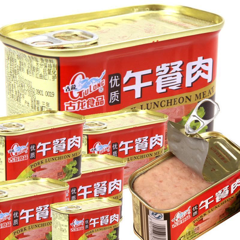 古龙午餐肉罐头198g 户外速食肉罐头食品 精品即食火腿肉图片