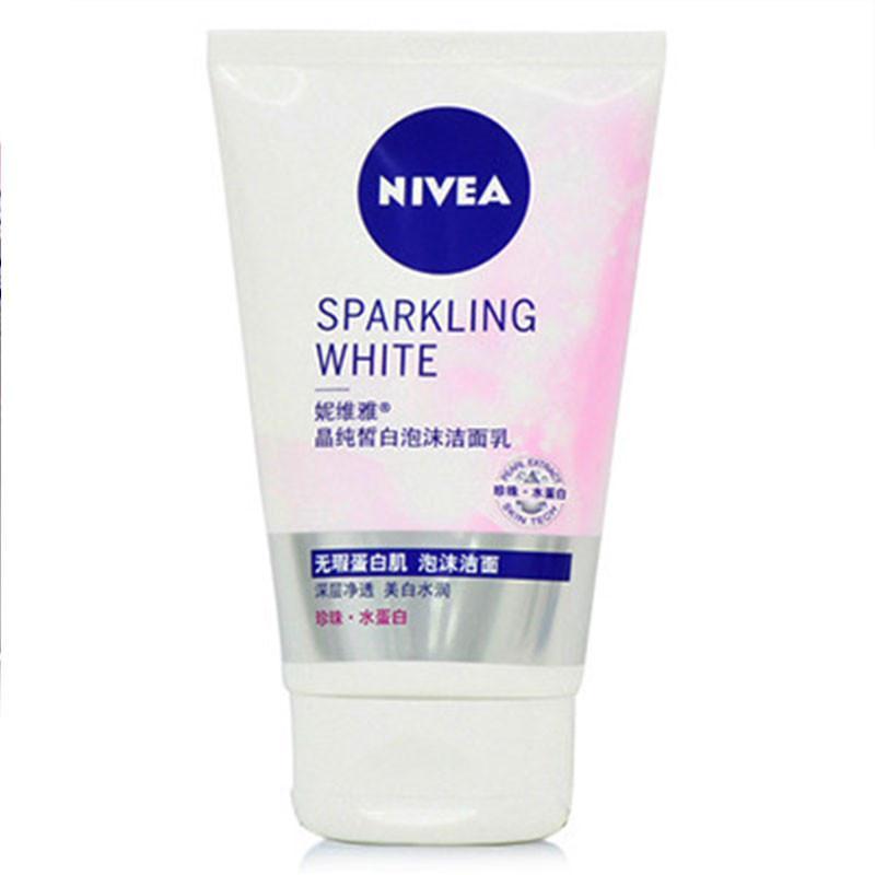 妮维雅NIVEA 晶纯皙白泡沫洁面乳洗面奶100g女士补水保湿美白