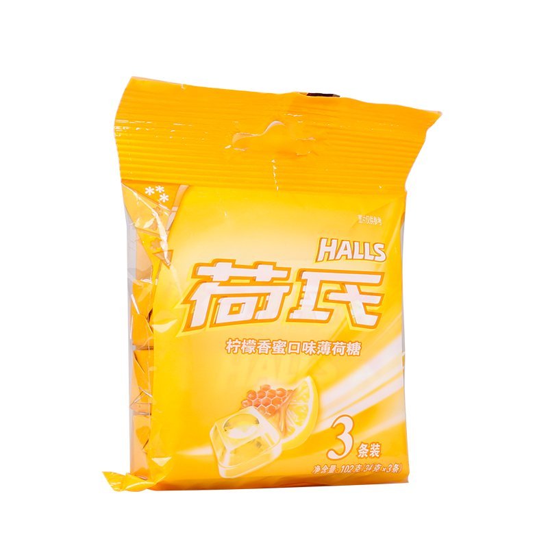 荷氏 柠檬香蜜口味薄荷糖 102g/袋(三条装)