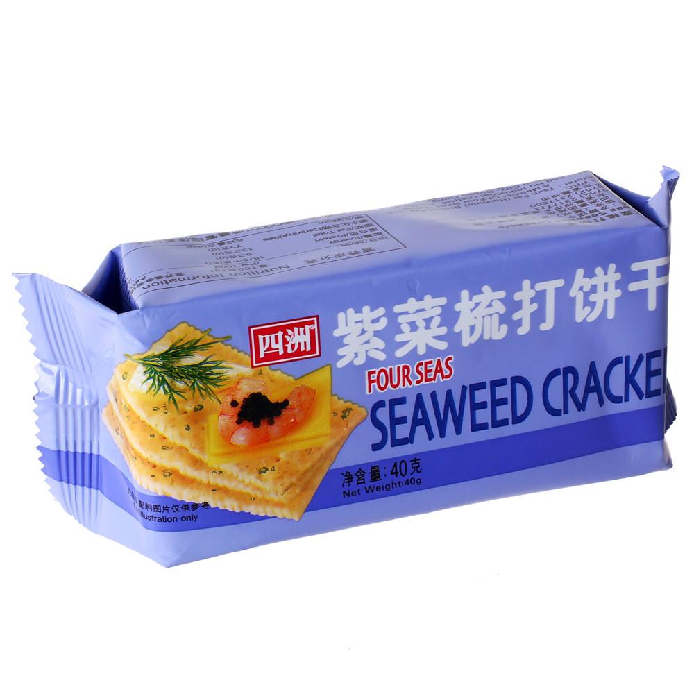 > 特价四洲紫菜苏打饼干40g 休闲食品 零食小吃 早餐营养饼干商品评价