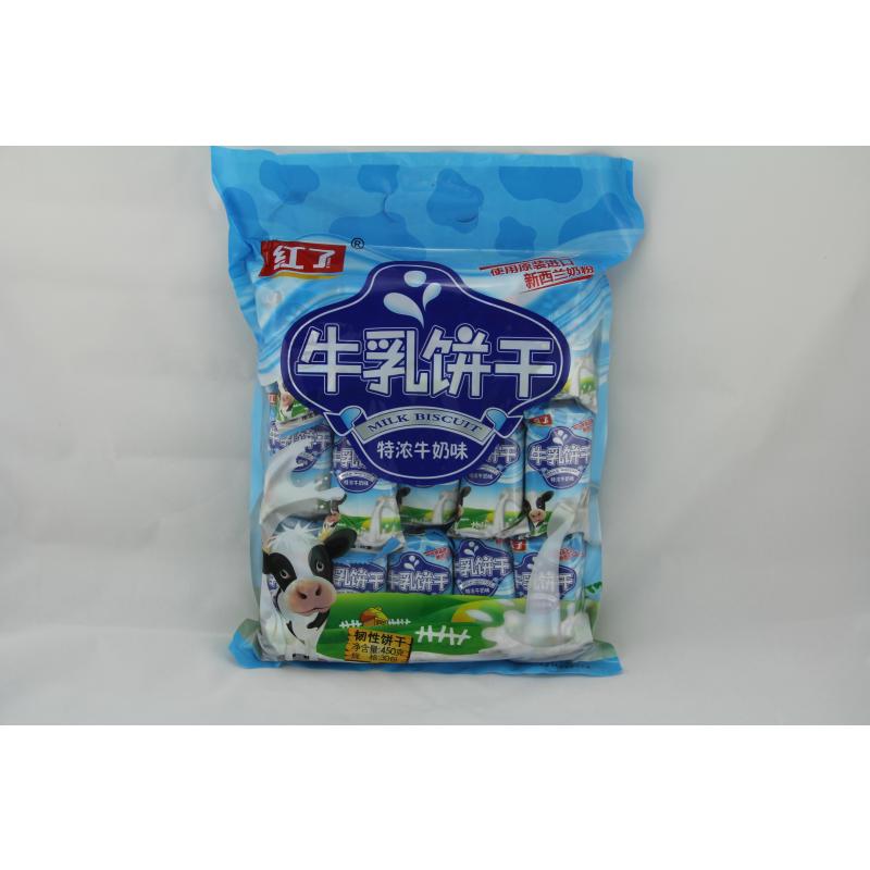 红了 牛乳饼干特浓牛奶味450g