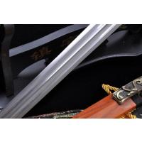 铸剑谷 龙泉宝剑 手工 镇宅兵器 双槽 汉王 汉剑 短款50厘米花纹钢 未开刃