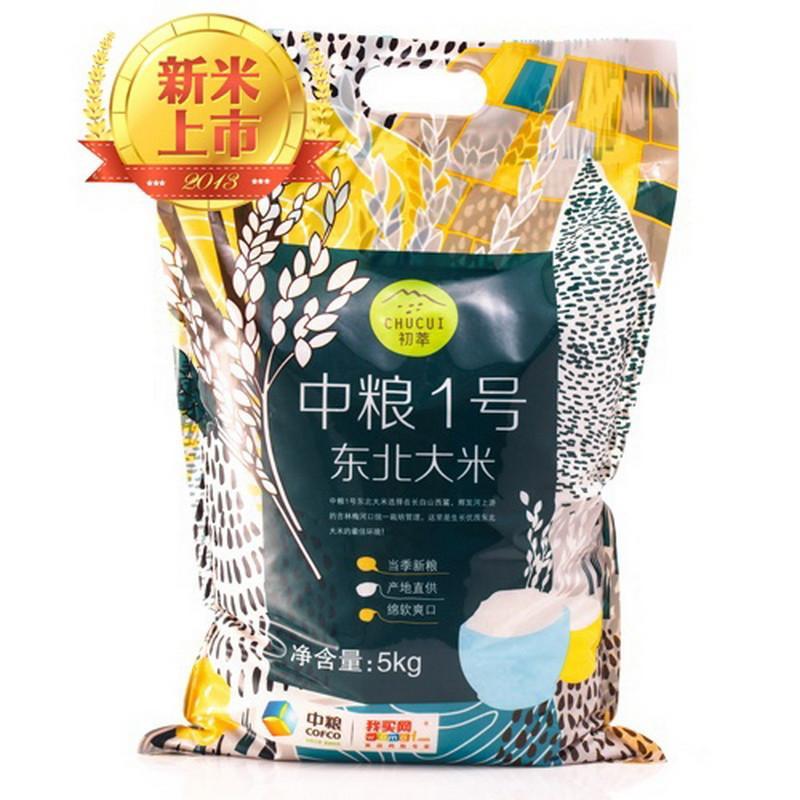 中粮我买网 初萃 中粮一号优选东北大米5kg+压榨浓香花生油5L