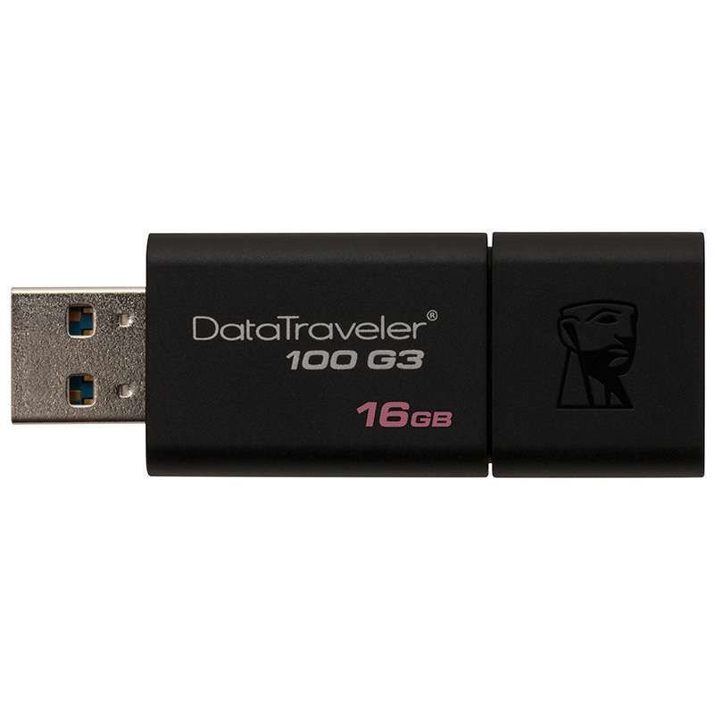 金士顿(Kingston) DT100G3 16GB车载音乐U盘 高速USB3.0电视优盘内含1400+高品质歌曲 黑色