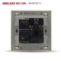 [官方旗舰店]德力西DELIXI 86型开关插座拉丝金面板 16a空调电热水器插座开关面板 一开三孔带开关插座